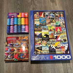 3 puzzles/ Eurographics Vintage Posters Puzzle - 1000 Pieces